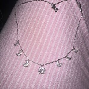 Silver Moon Charm Necklace